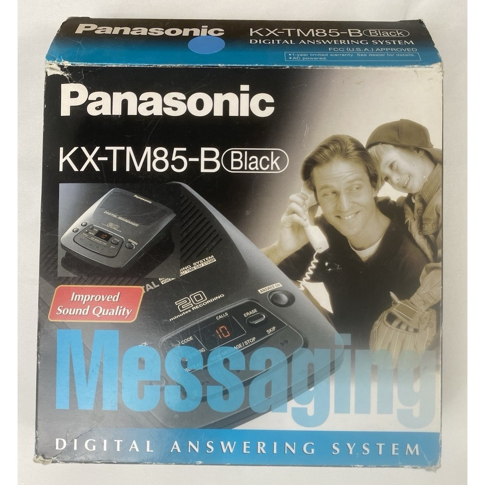 Panasonic KX-TM85-B Black Digital Answering System TESTED w/ Box & Adapter